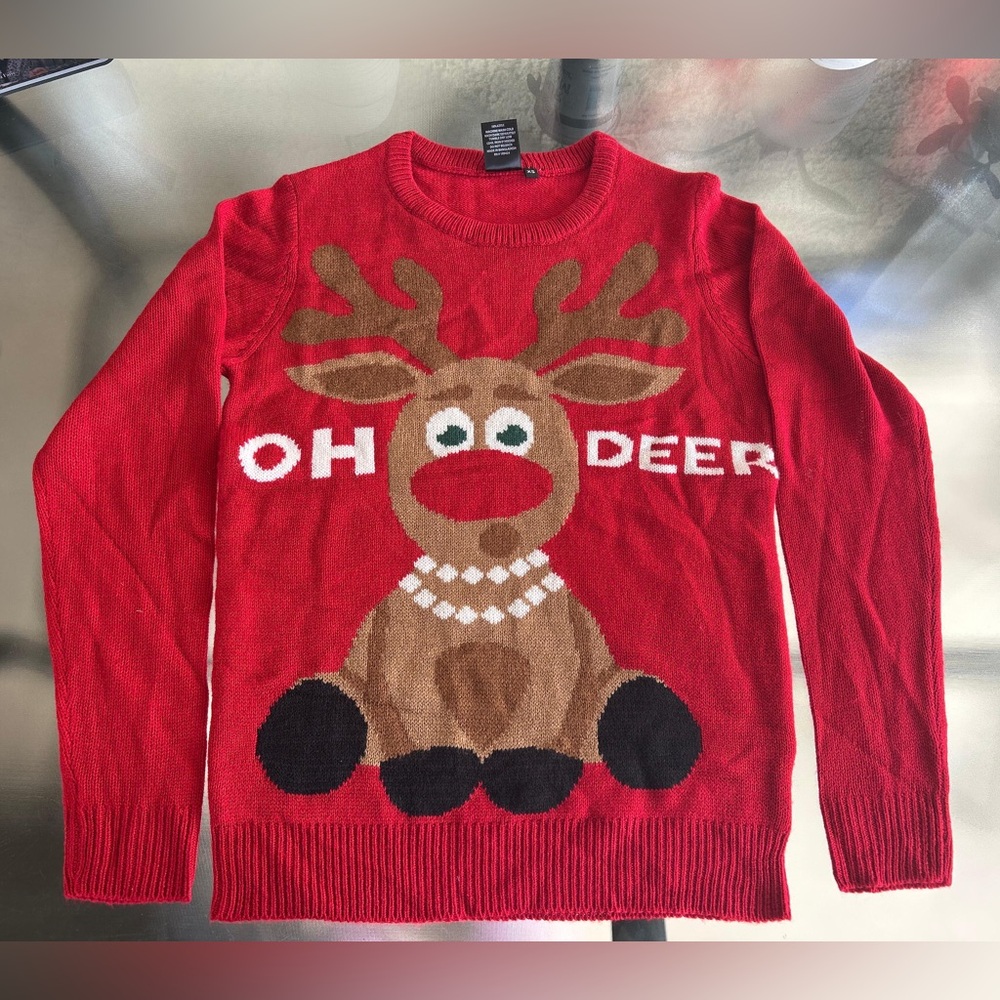 New Oh Deer Christmas Sweater Adult XS